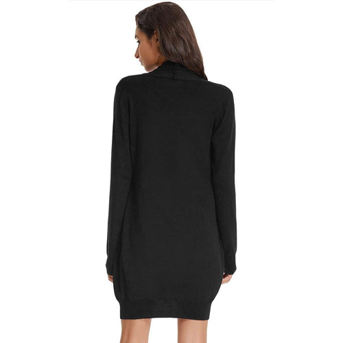 Grace Karin Long Open Front with Pockets Large Black Cardigan