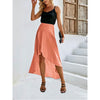 Women's Pink Hi-Lo Elastic Waist Tulip Skirt Asymmetrical Large