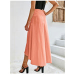 Women's Pink Hi-Lo Elastic Waist Tulip Skirt Asymmetrical Large