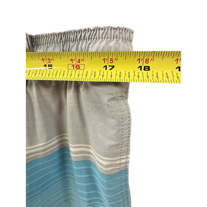 Blue and Gray Striped Men's Swim Shorts sz XL