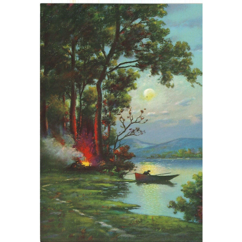 Vintage Calendar Print Lakeside Fire