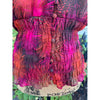 Multicolored Sheer Starburst Pattern Blouse Bunched Waist sz M