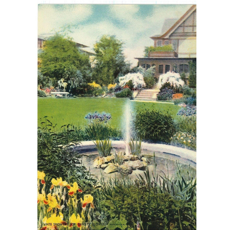 Vintage Calendar Print "Showers for Thirsty Flowers"