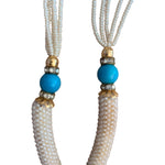 Vintage Turquoise with Gold Accent Beads with Multi White Strand Beads Necklace