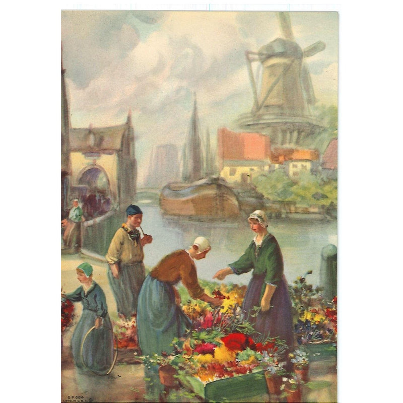 Vintage Calendar Print The Flower Market