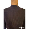 Black with Purple and Green Shimmer Sweater XL 3/4 Length Sleeves Mock Turtle Neck