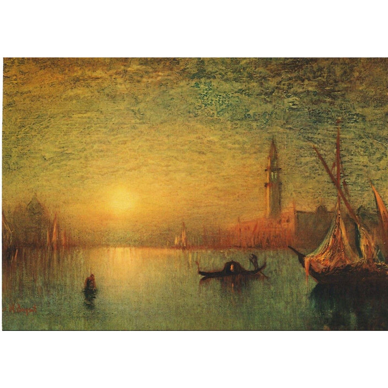 Vintage Calendar Print Sunset in Venice