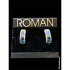 Roman Silver Cuff Earrings with Topaz Color Gemstones