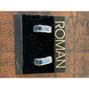 Roman Silver Cuff Earrings with Topaz Color Gemstones