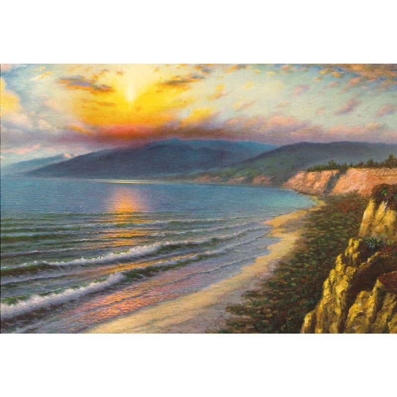 Vintage Calendar Print Sunset Seashore