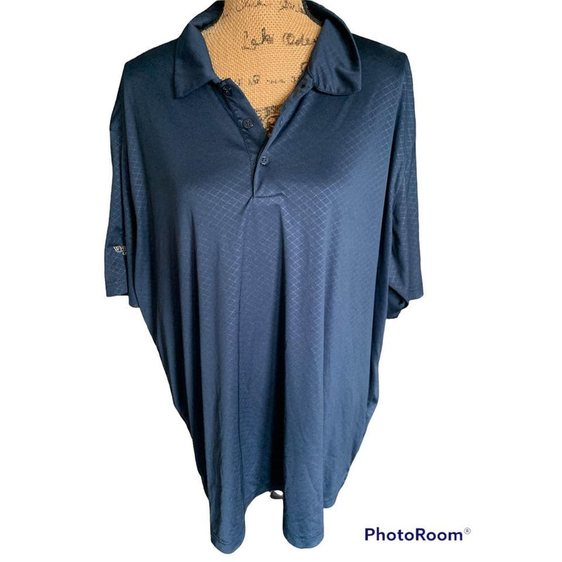 Navy Blue Patterned Golf Shirt 2X Antigua