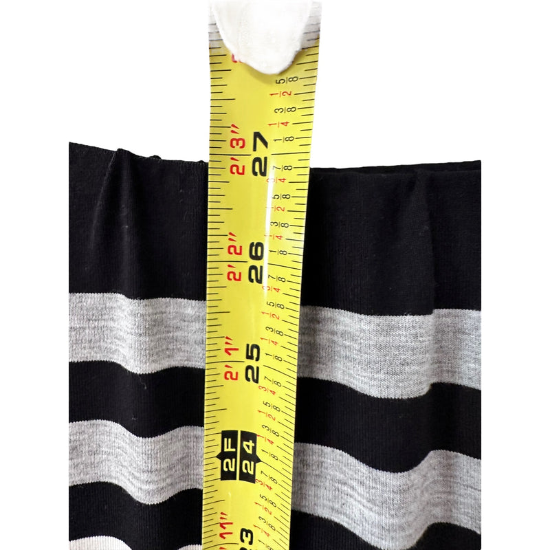 Black Gray and White Striped Maxi Skirt  Bobeau sz Medium